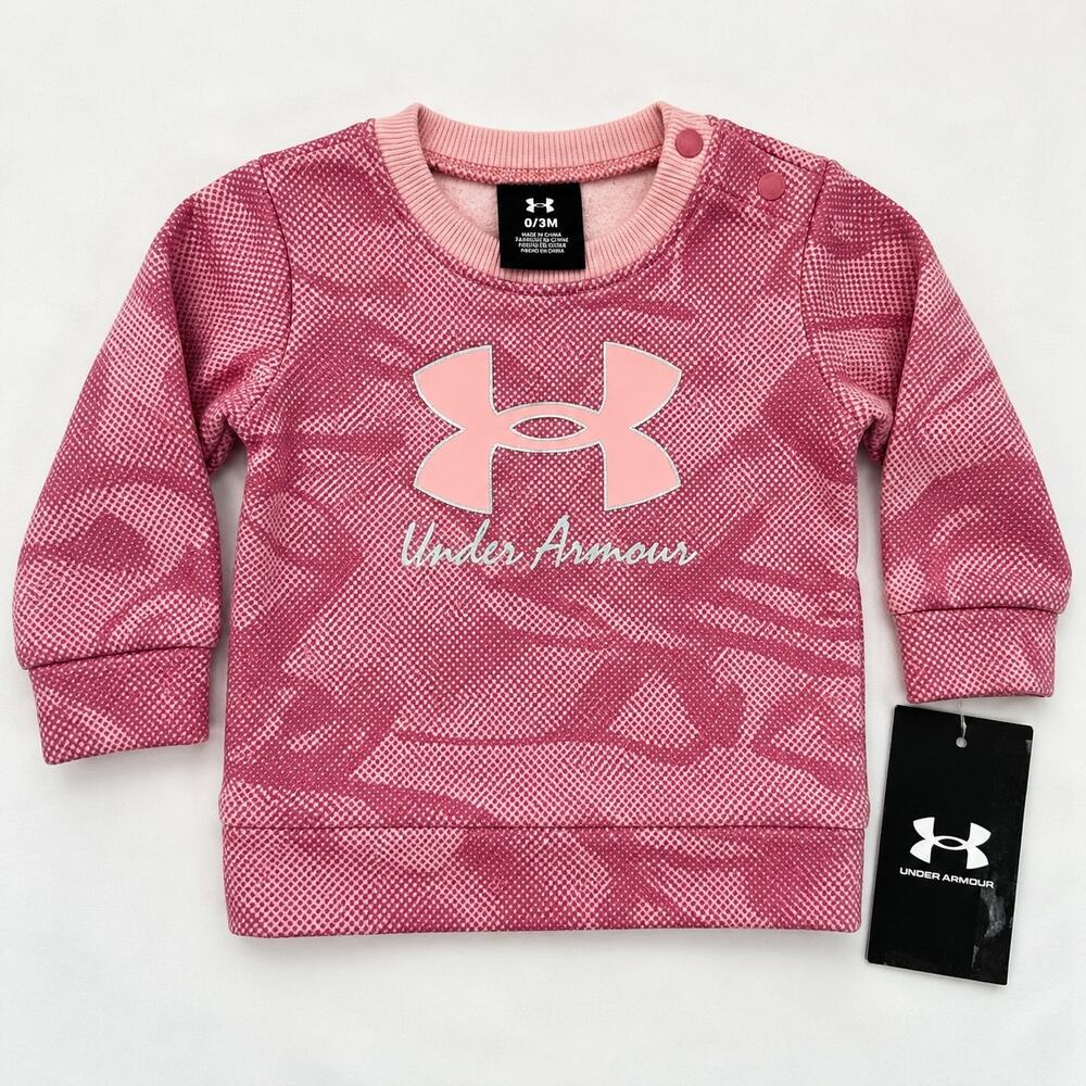 Under Armour Baby Girl 0-3M Pink Logo Sweatshirt NWT